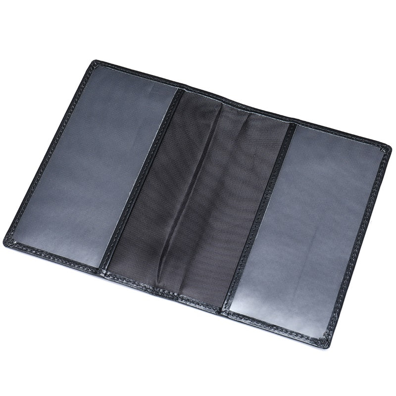 2H #8990 Black Passport Holder Genuine Leather Wallet