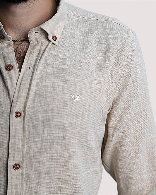 2H Beige Linen Shirt