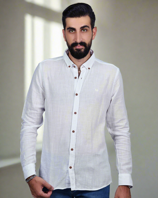 2H White Linen Shirt