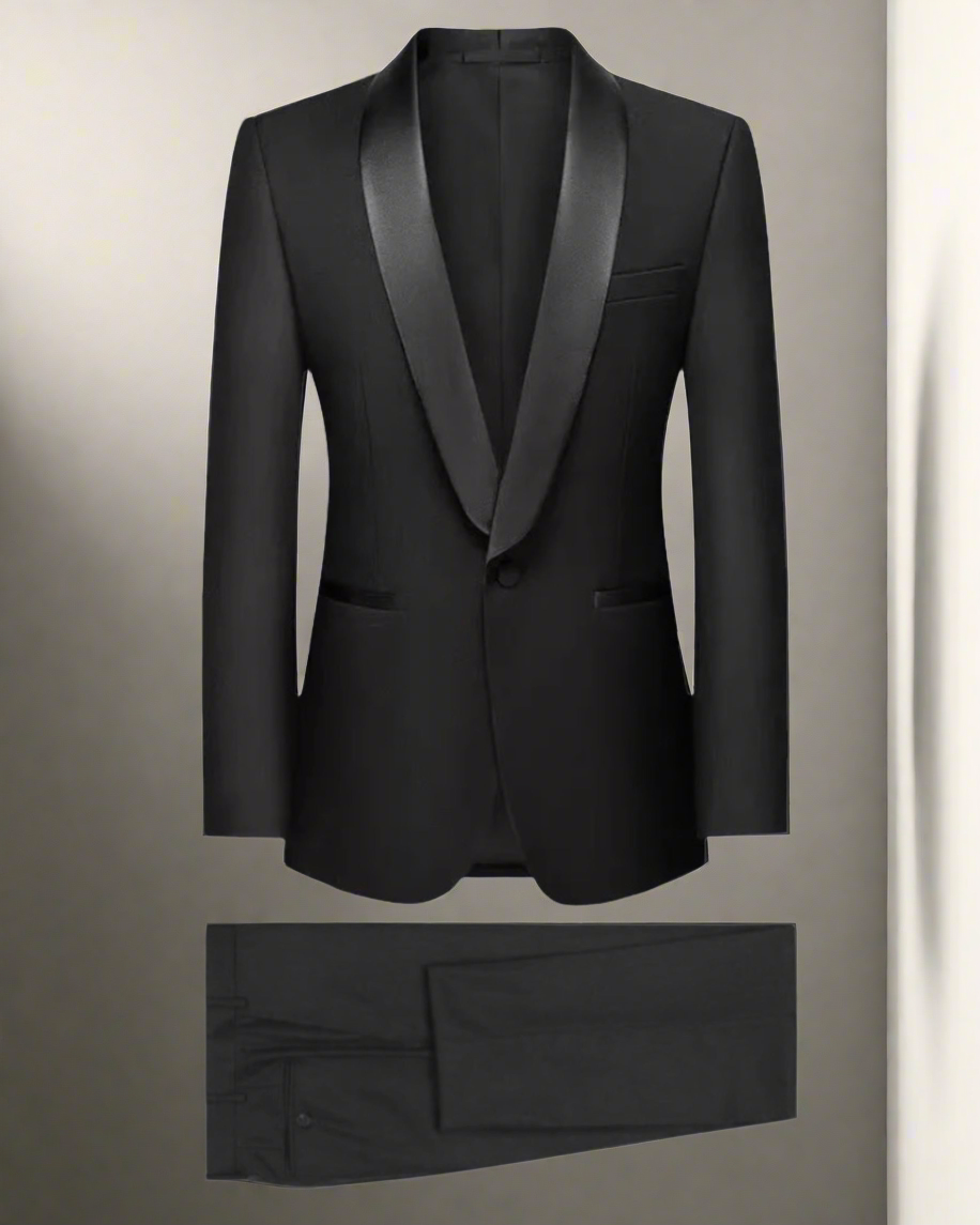 2H Black Wedding Suit 2 Pieces