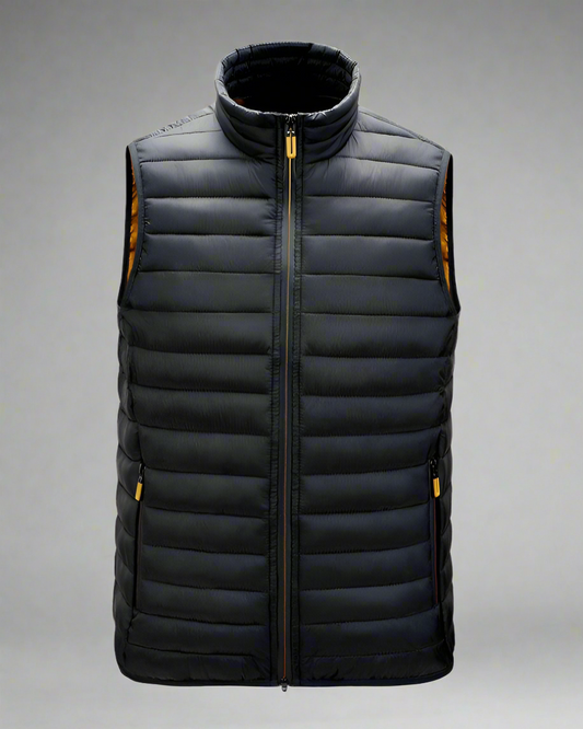 2H Black Puffer Lightweight Gilet