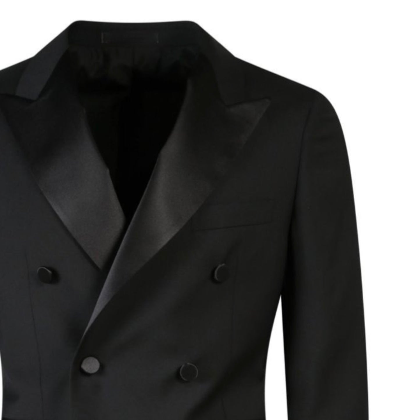 2H black peaked Lapel Double breasted Suit 2 Pieces