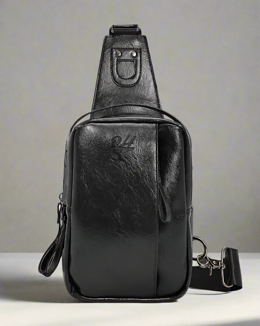 2H Black Chest Shoulder Bag