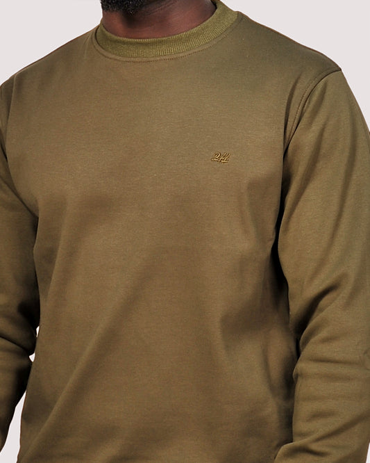 2H #9342 Army Round Neck Sweater