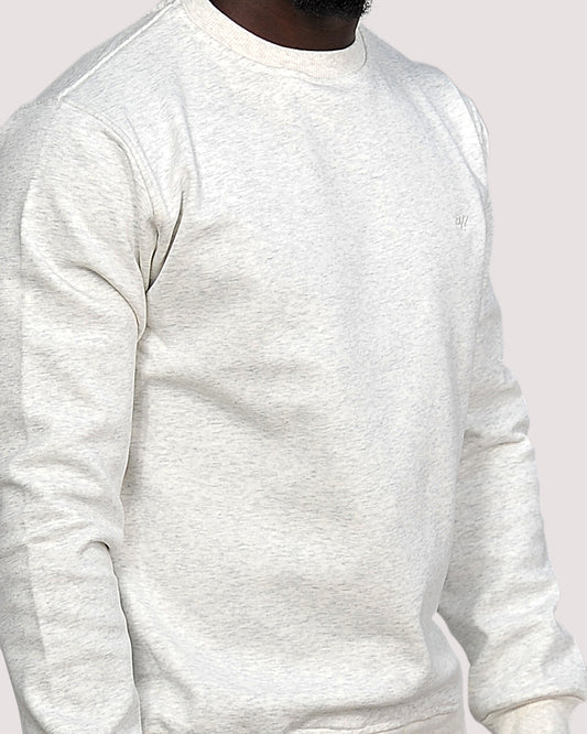 2H #9342 Light Gray Round Neck Sweater