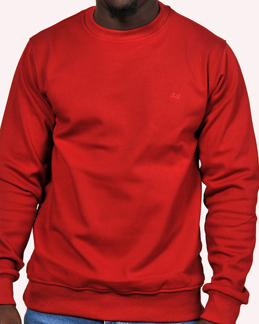 2H #9342 Brick Red Round Neck Sweater