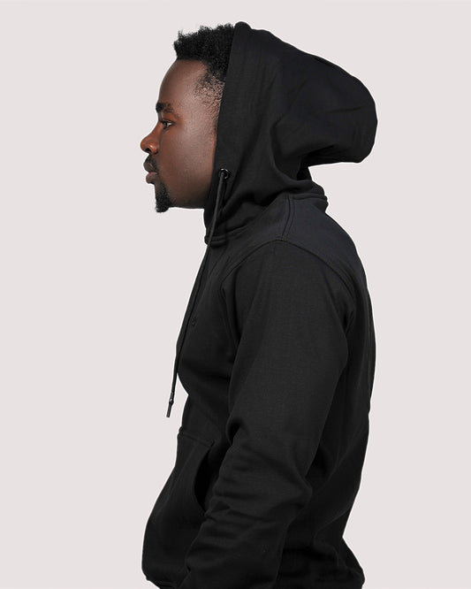 2H #9338 Black Men Sweater Plain Warm Hoodie