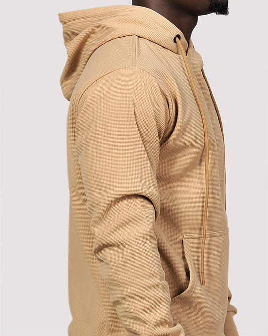 2H #9339 Beige Men Sweater Embossed Hoodie