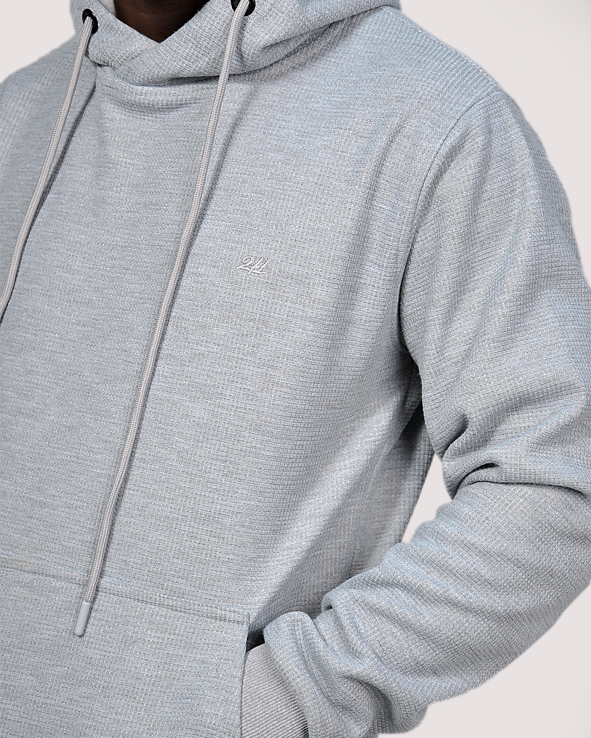 2H #9339 Gray Men Sweater Embossed Hoodie