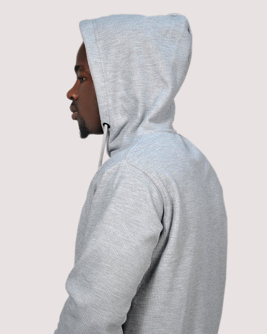 2H #9339 Gray Men Sweater Embossed Hoodie