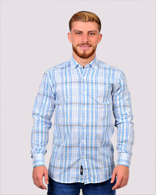 2H Squared Blue Casual Shirt