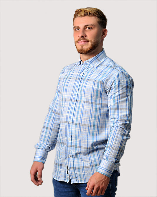 2H Squared Blue Casual Shirt
