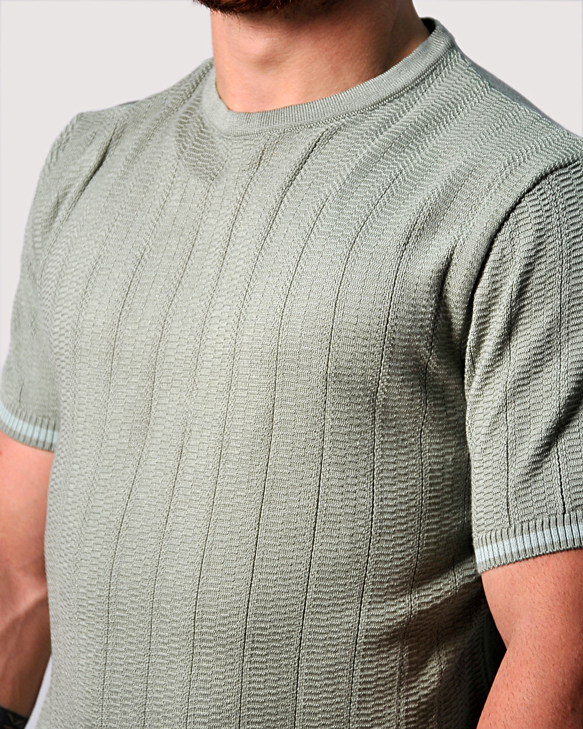 2H #39750-30 Olive Green Knitted T-Shirt