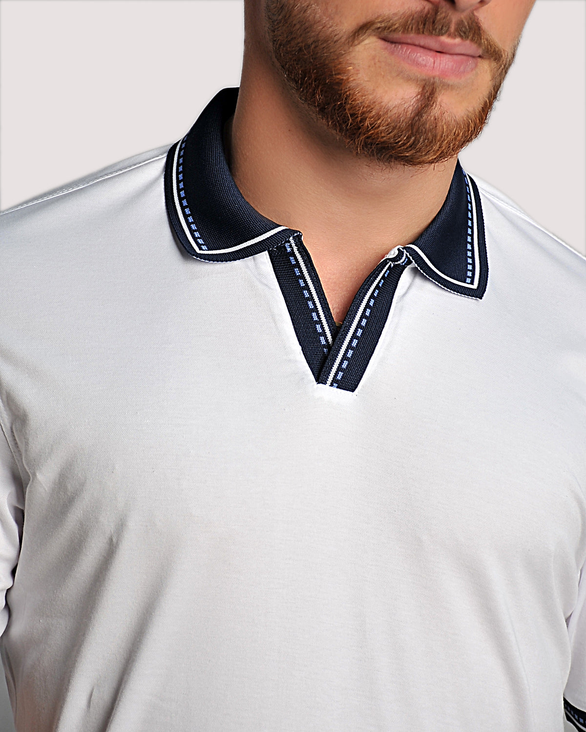 2H #12629 White Mercerized Cotton Polo T-Shirt