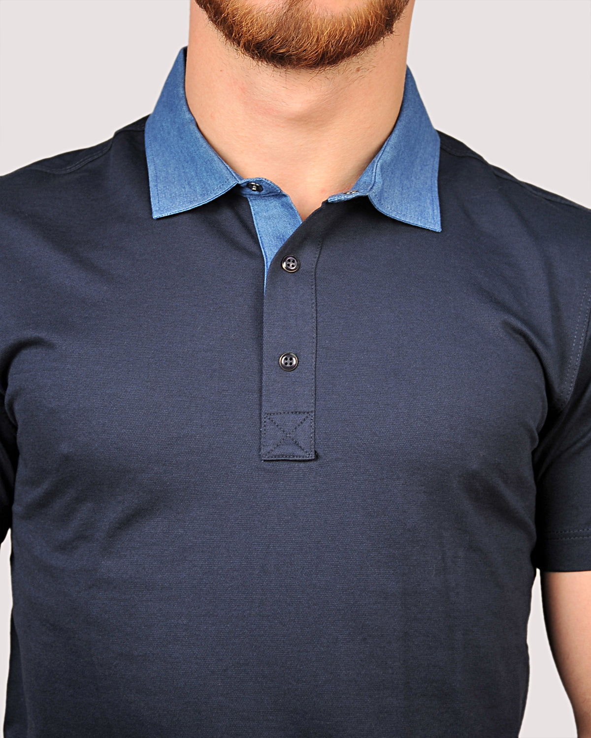 2H #12504 Navy Mercerized Cotton Polo T-Shirt