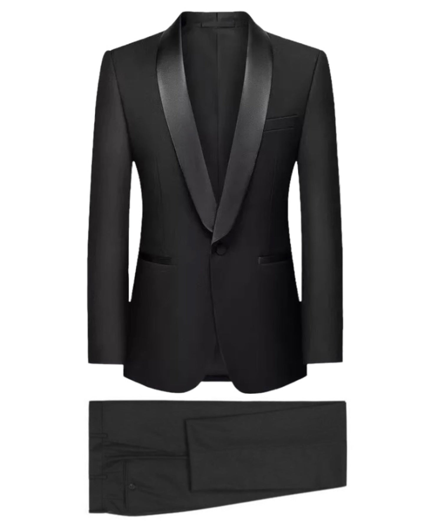 2H Black Wedding Suit 2 Pieces