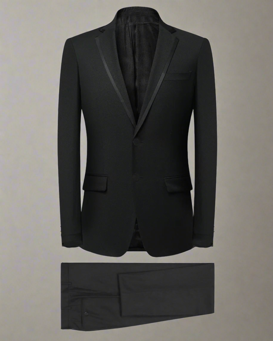 2H Black Wedding Suit 2 Pieces