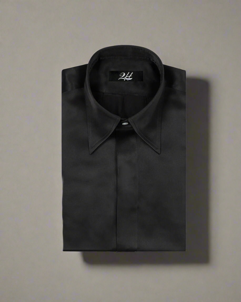 2H Black Formal Straight Classic Shirt