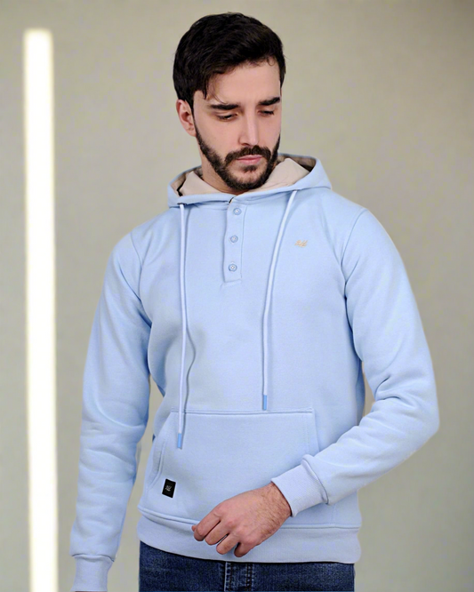 2H #6318 light blue Men Sweater Cotton Hoodie