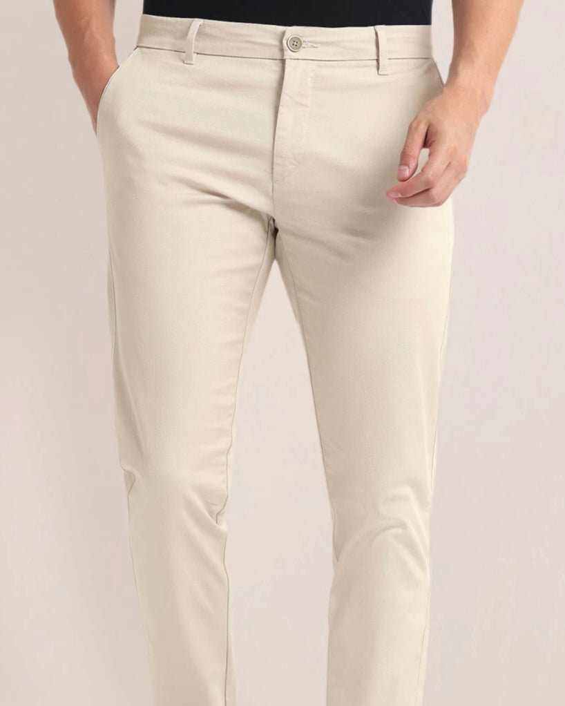 2H #250923 Light Beige Embossed Chinos Pant