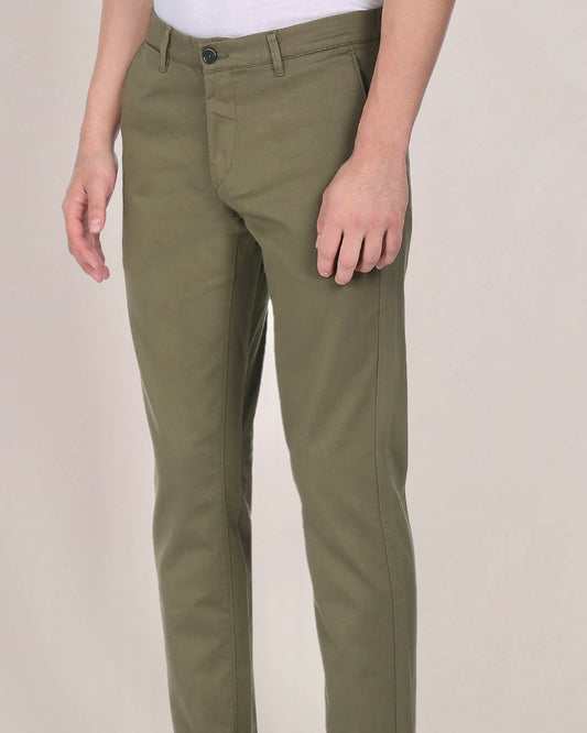 2H Green Plain Chinos Pant