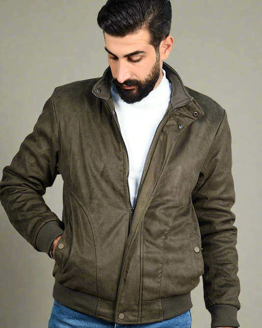 SALE! 2H Olive Green Chamois Casual Jacket