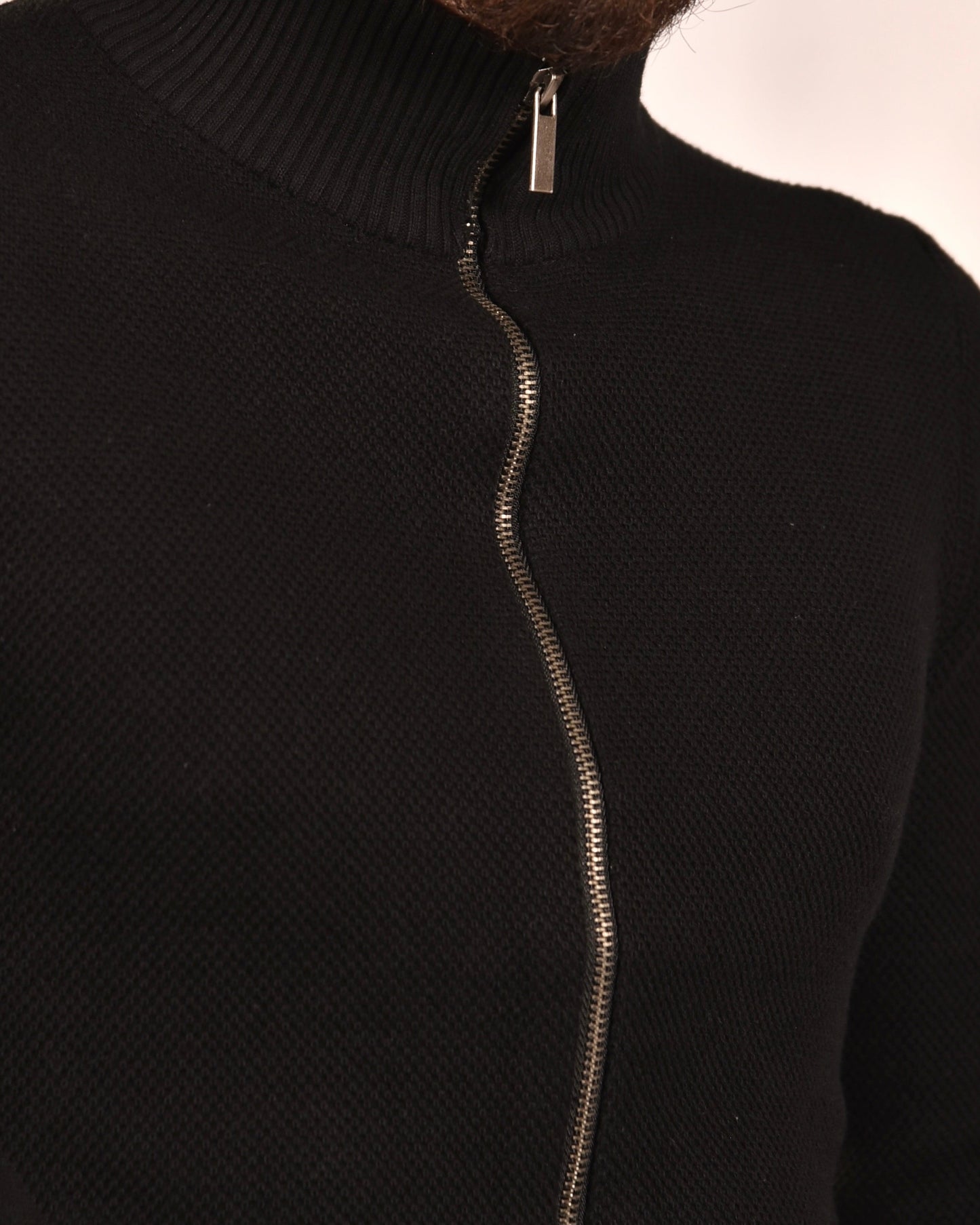 2H #46035 Black Cardigan Pure Cotton Sweater