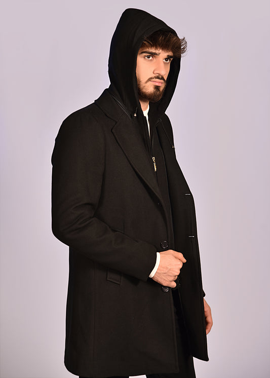 2H Black Coat Jacket