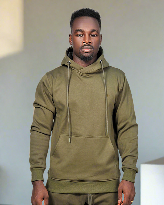 2H #9338 Army Men Sweater Plain Warm Hoodie