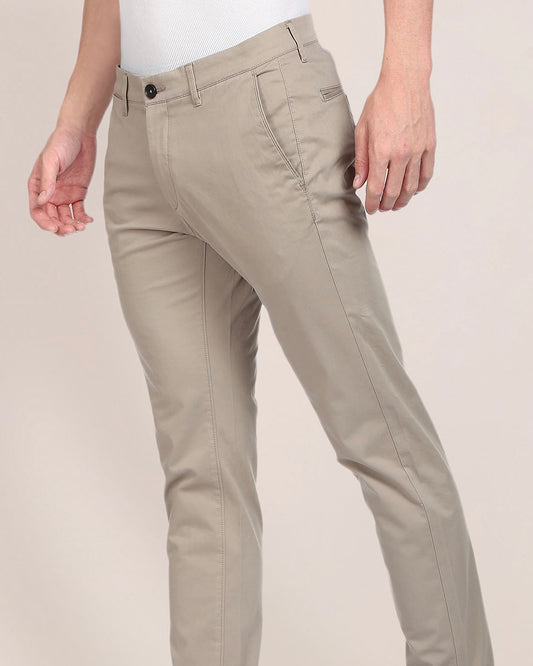 2H Beige Plain Chinos Pant