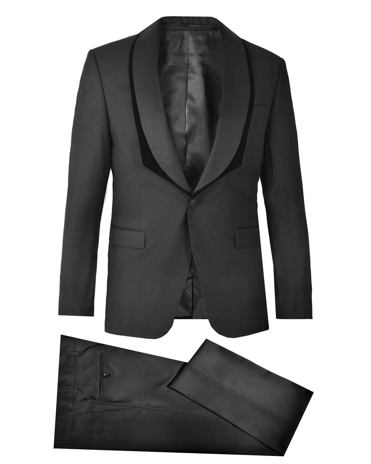 2H Black Wedding Suit 2 Pieces