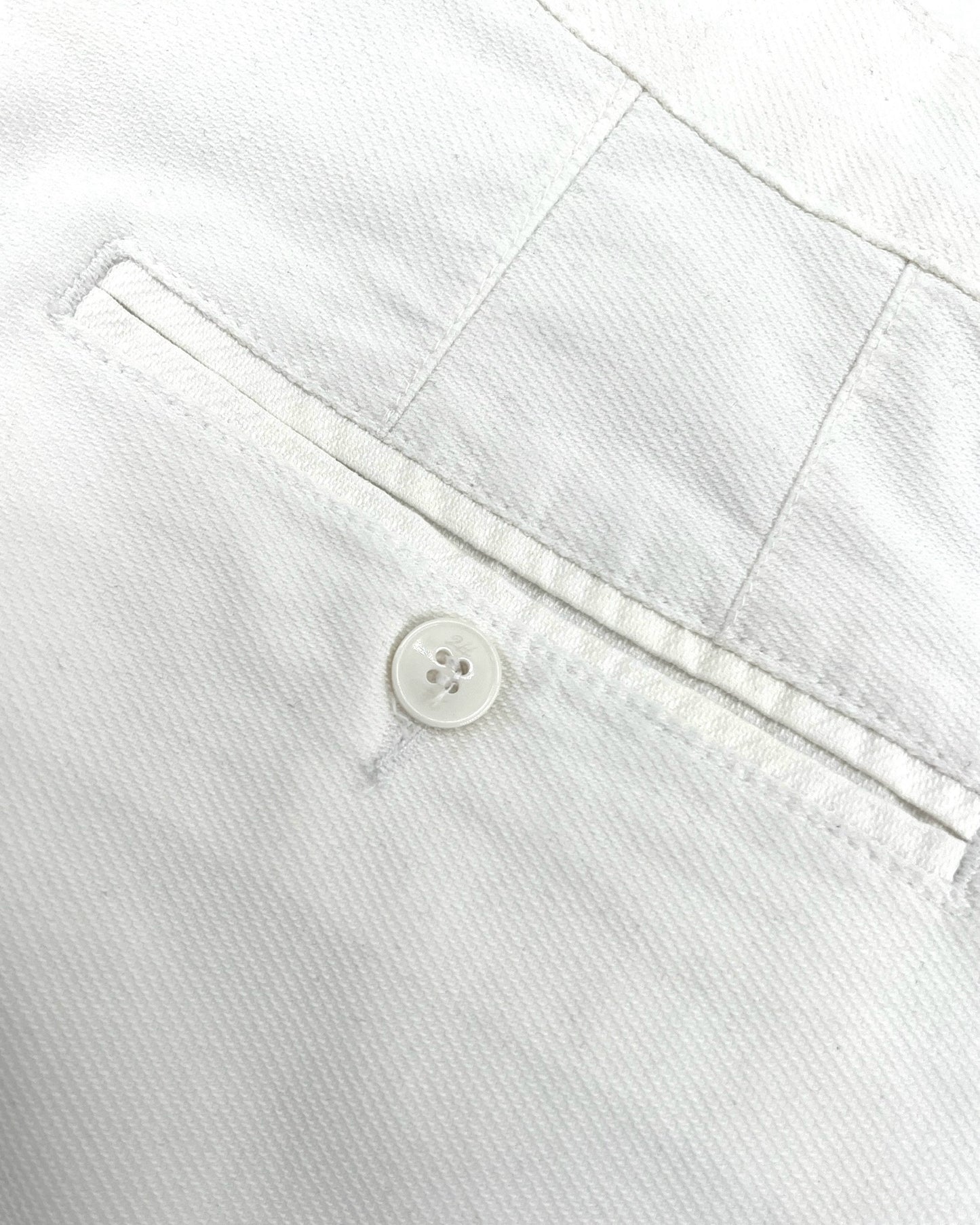 2H White Cotton Embossed Chinos Pant