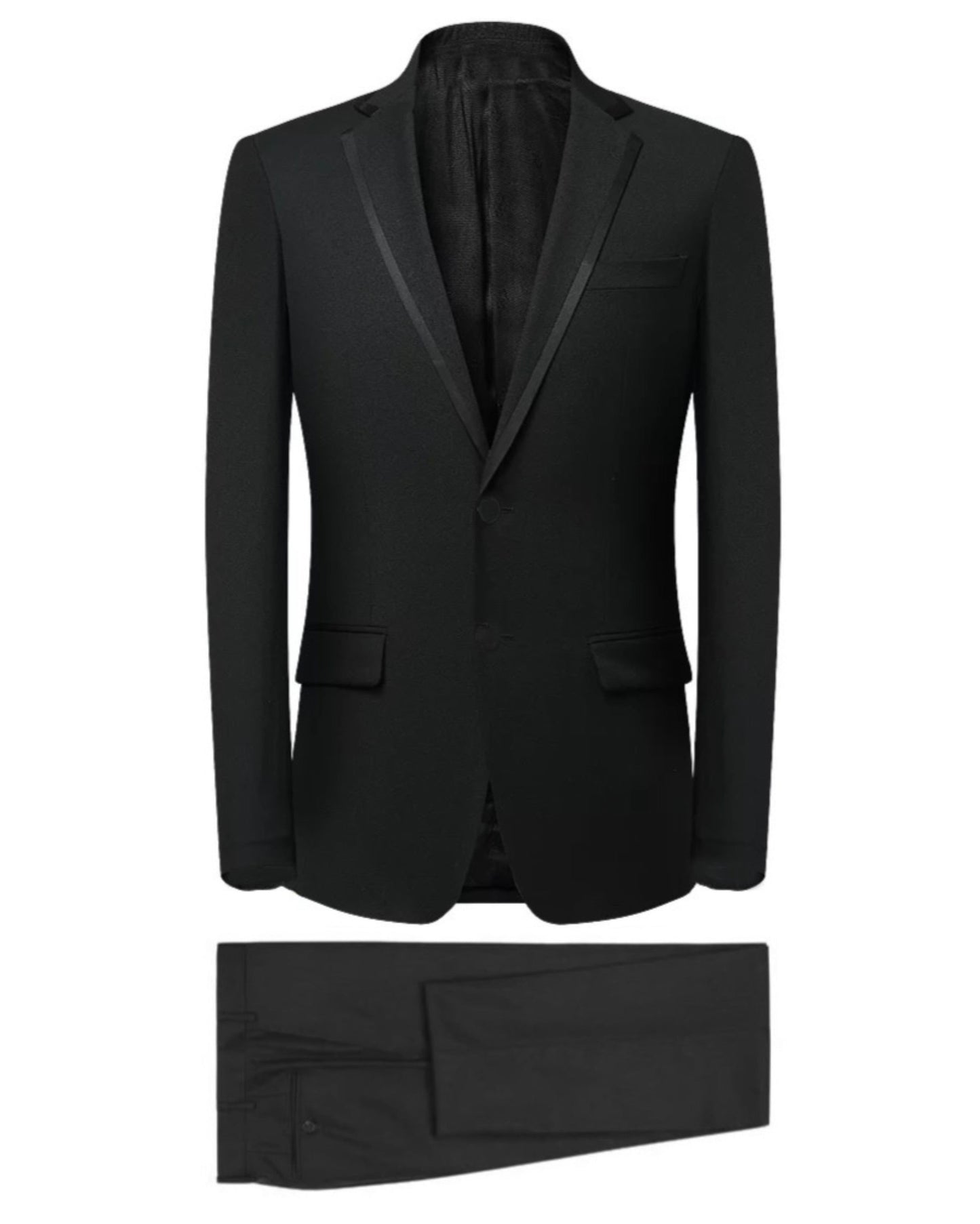 2H Black Wedding Suit 2 Pieces