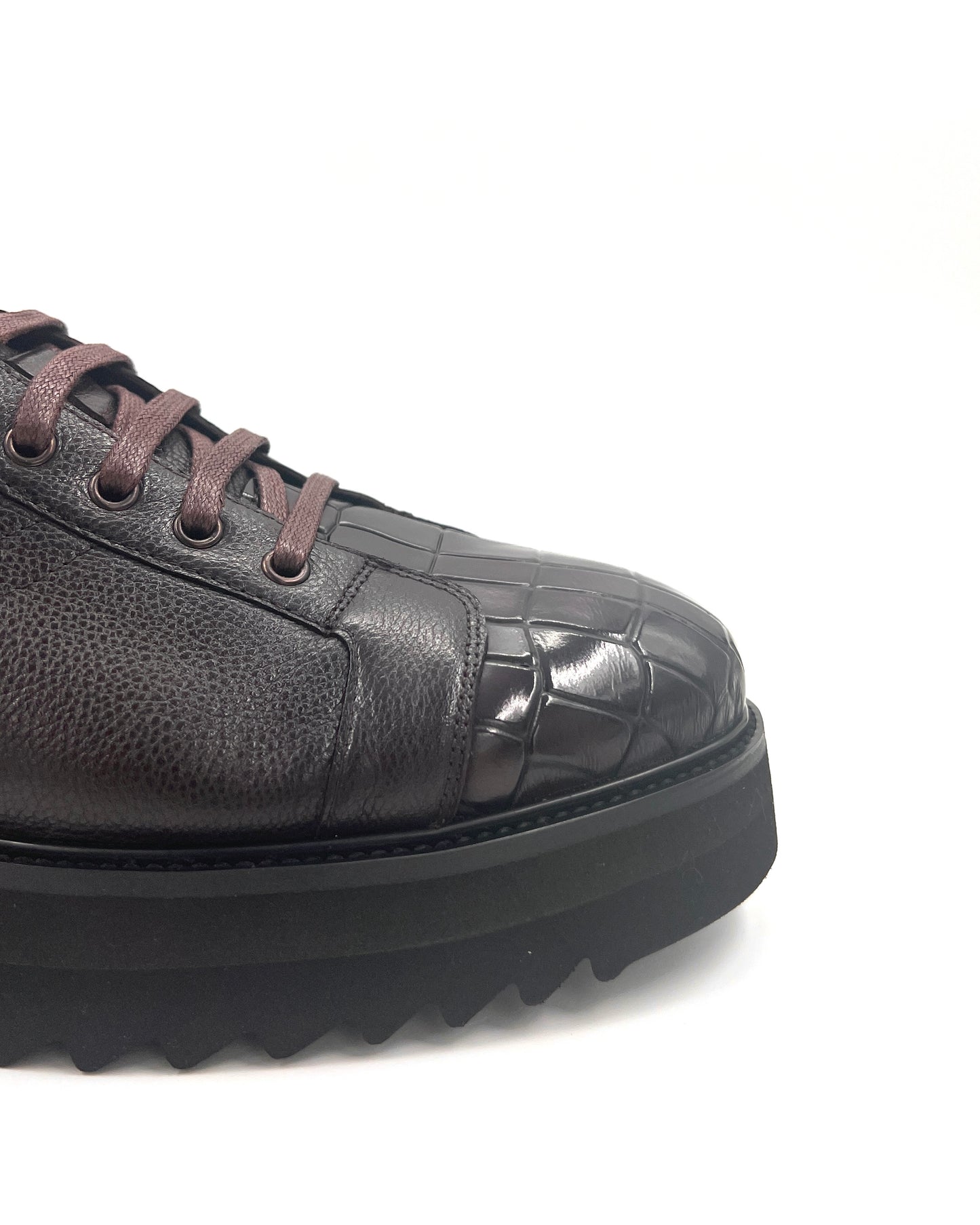 2H #S8018-99 Genuine Leather Brown Casual Shoes