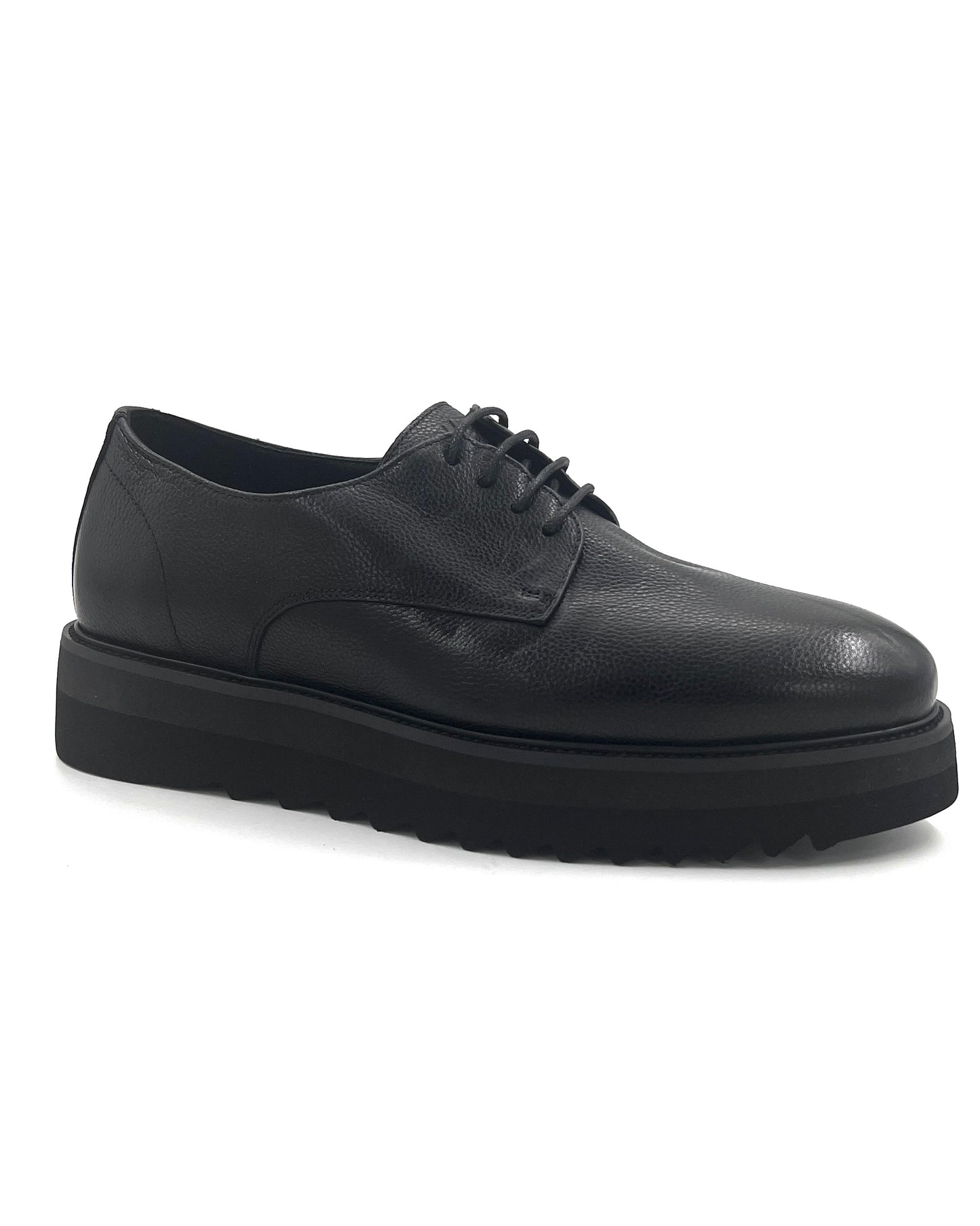 2H #S8018-97-04 Genuine Leather Black Casual Shoes
