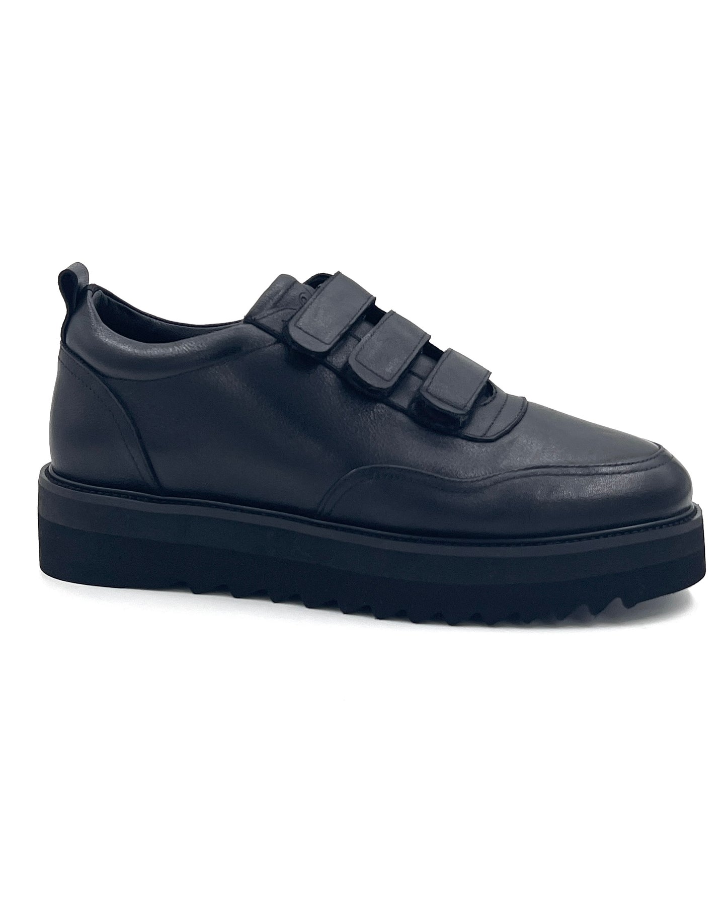 2H #S8042-26 Genuine Leather Black Casual Shoes