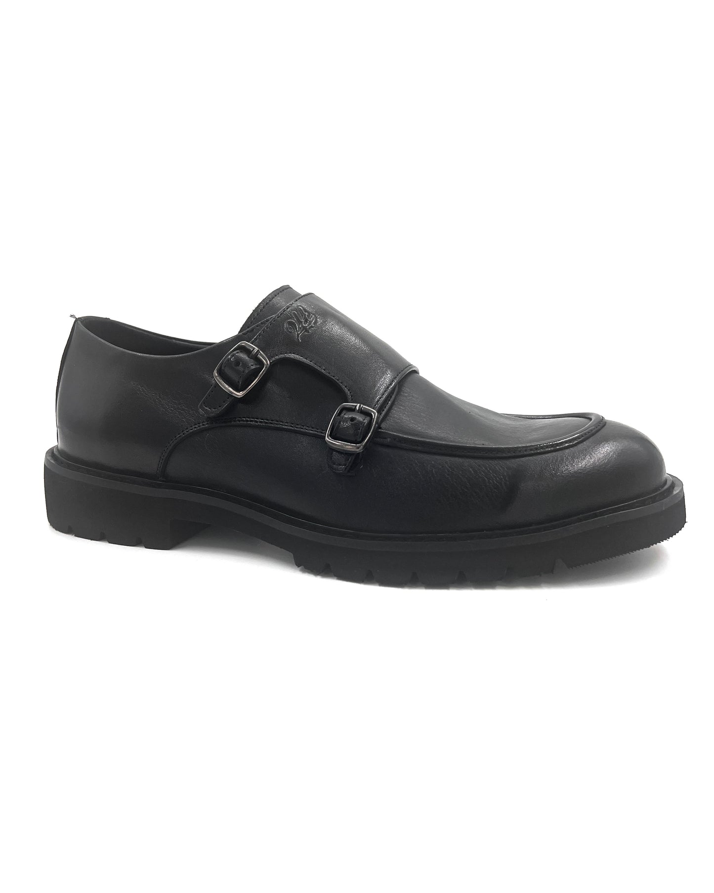 2H #007 Genuine Leather Black Classic Shoes