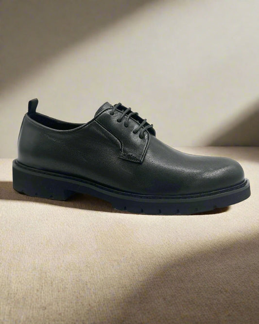 2H #005 Genuine Leather Black Classic Shoes