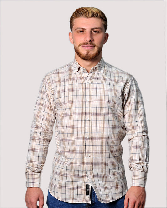 2H Squared Light Beige Casual Shirt