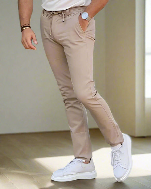 2H Beige Chinos Cotton Pant with rope