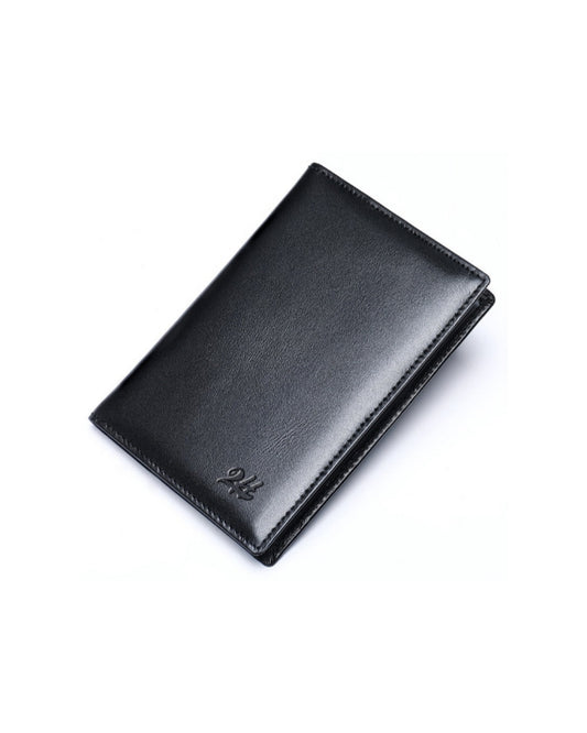 2H #8990 Black Passport Holder Genuine Leather Wallet