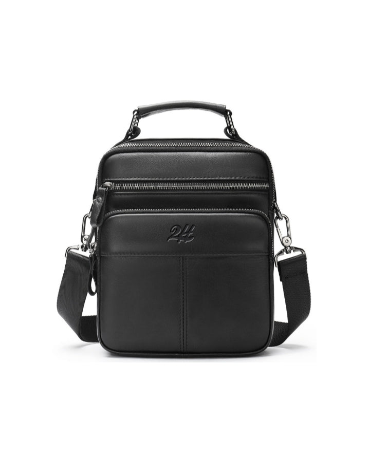 2H #6535 Black Genuine Leather Bag