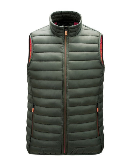 2H Green Puffer Lightweight Gilet