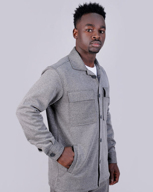 SALE! 2H #8008 Gray Cotton with Pockets Casual Jacket