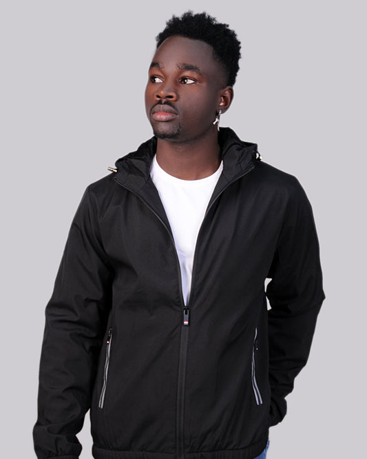 2H Black Lightweight Waterproof Jacket