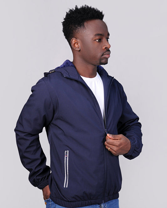 2H Navy Lightweight Waterproof Jacket