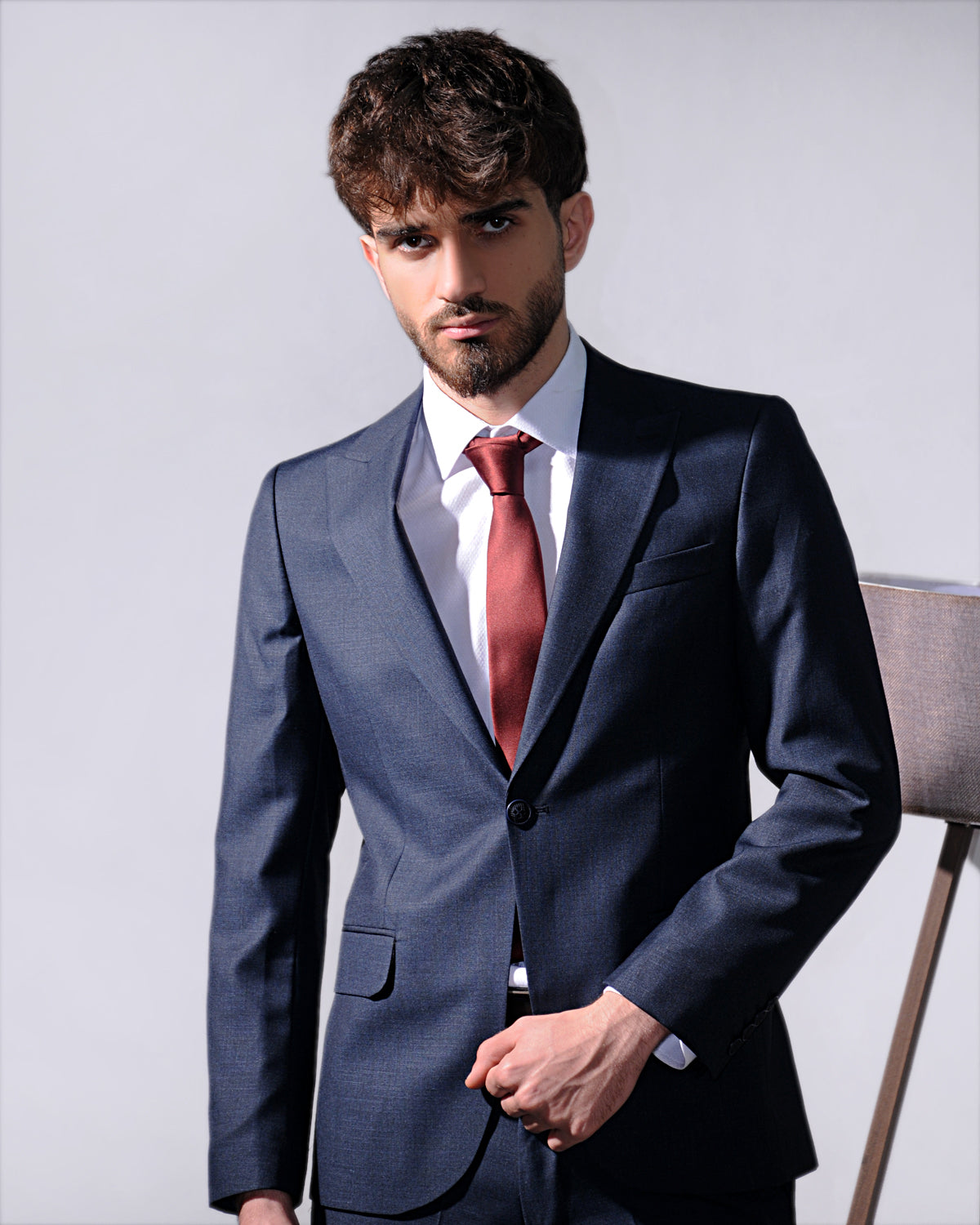 2H #2-6 Navy Casual Suit 2 Pieces