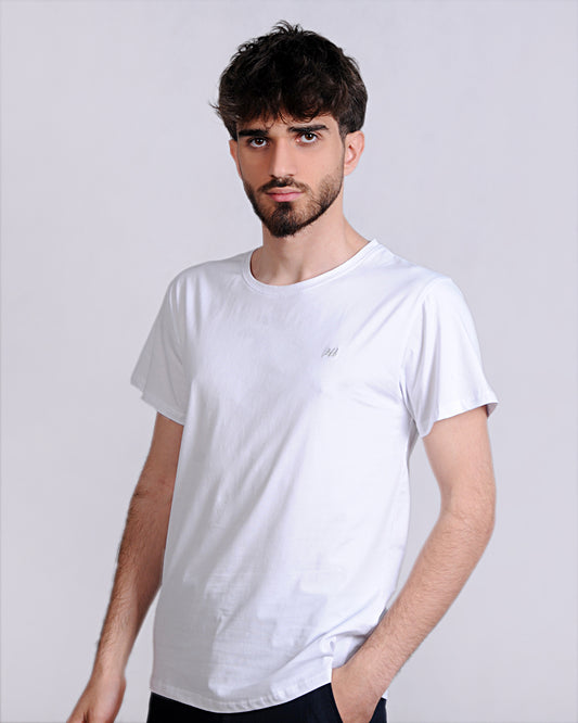 2H #CX81400 White Short Sleeve Basic T-shirt