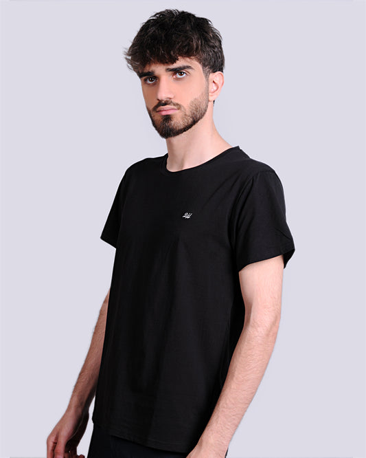 2H #CX81400 Black Short Sleeve Basic T-shirt