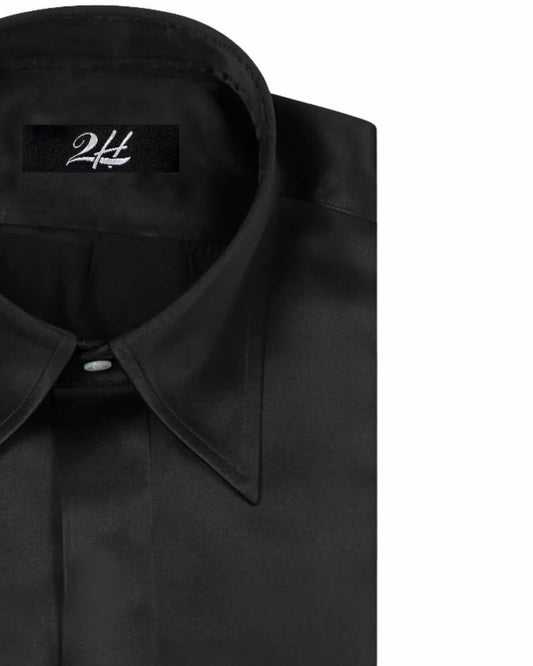 2H Black Formal Straight Classic Shirt